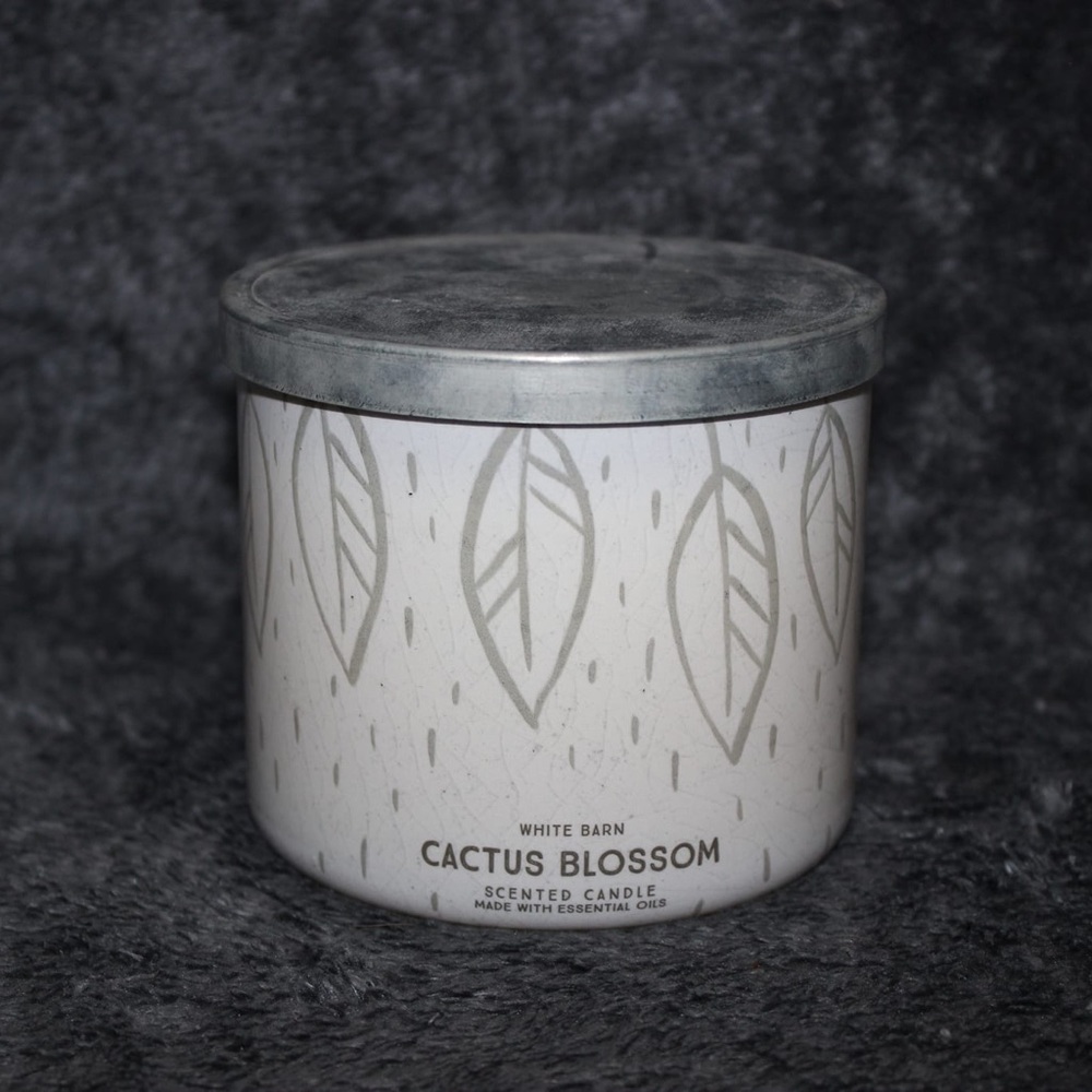 NWT Cactus Blossom White Barn 3 Wick Candle